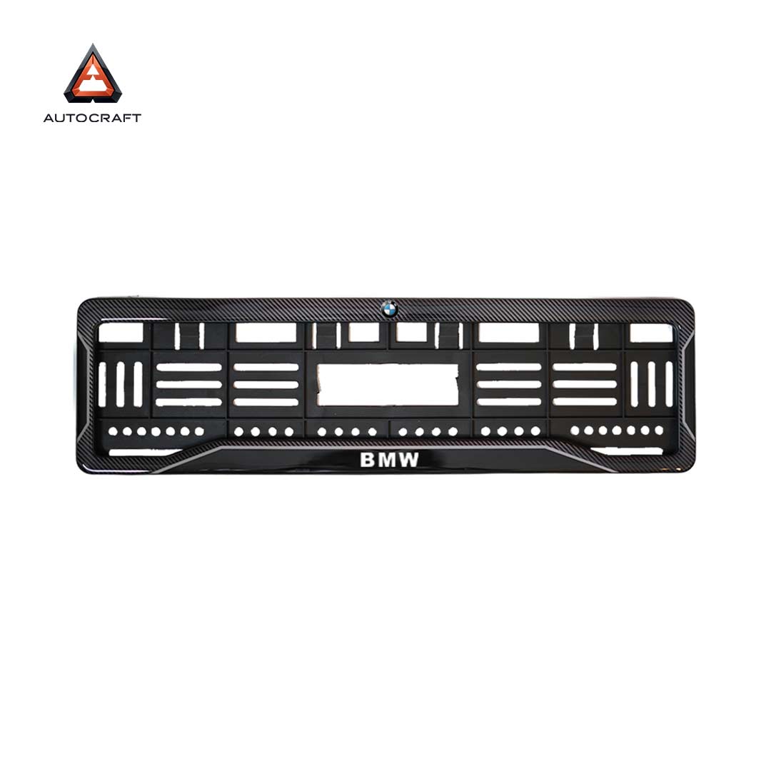 Car Number Plate Gel Frame - BMW - Black Dash HSRP number plate gel frame view 3
