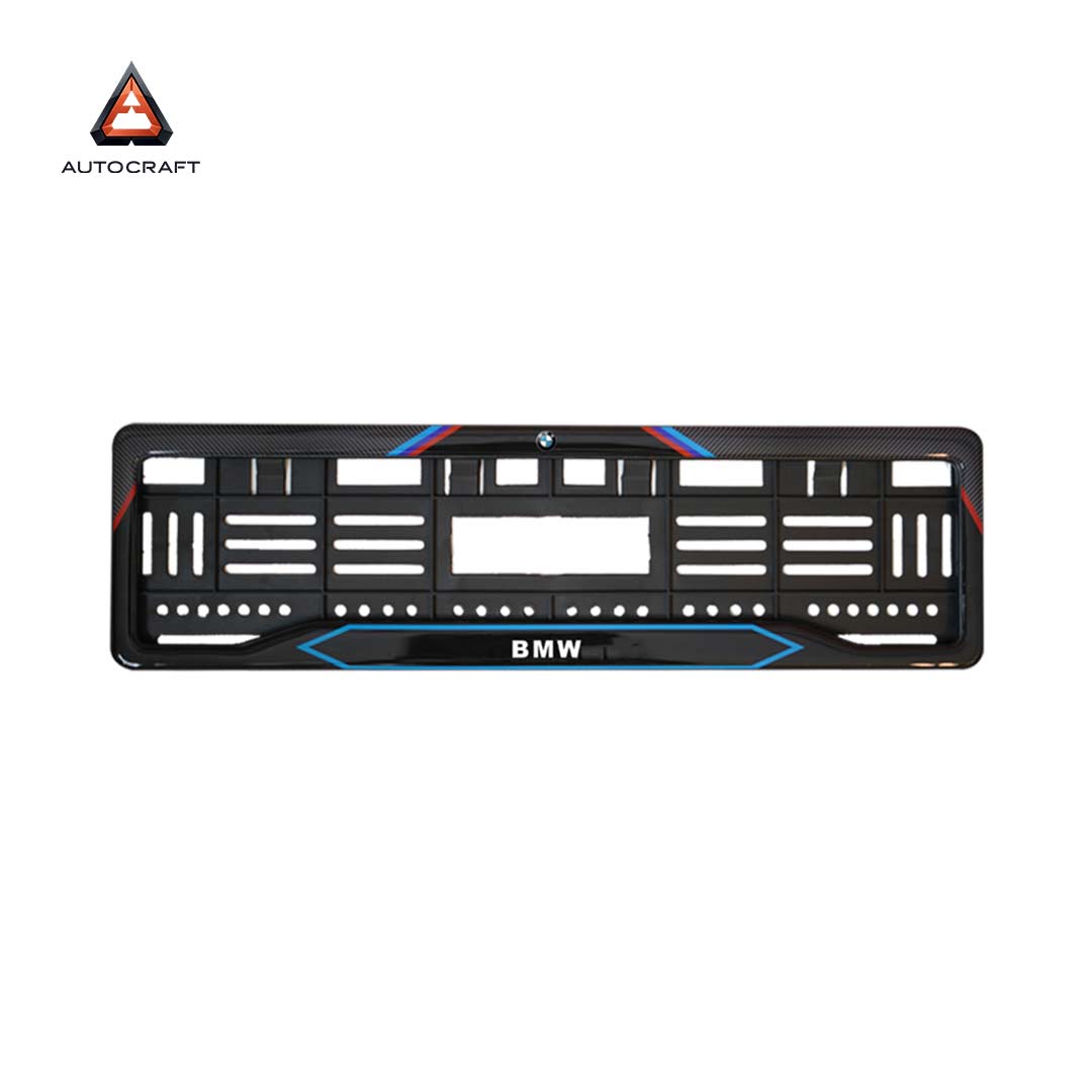 Car Number Plate Gel Frame - BMW - Red and Blue Line