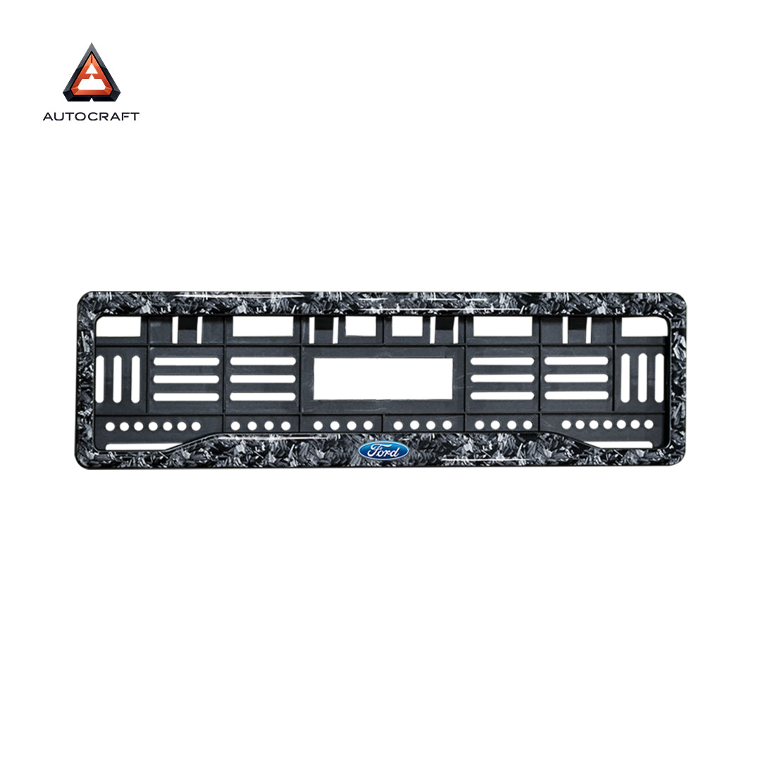 Car Number Plate Gel Frame - Ford - Forged Carbon HSRP number plate gel frame view 3