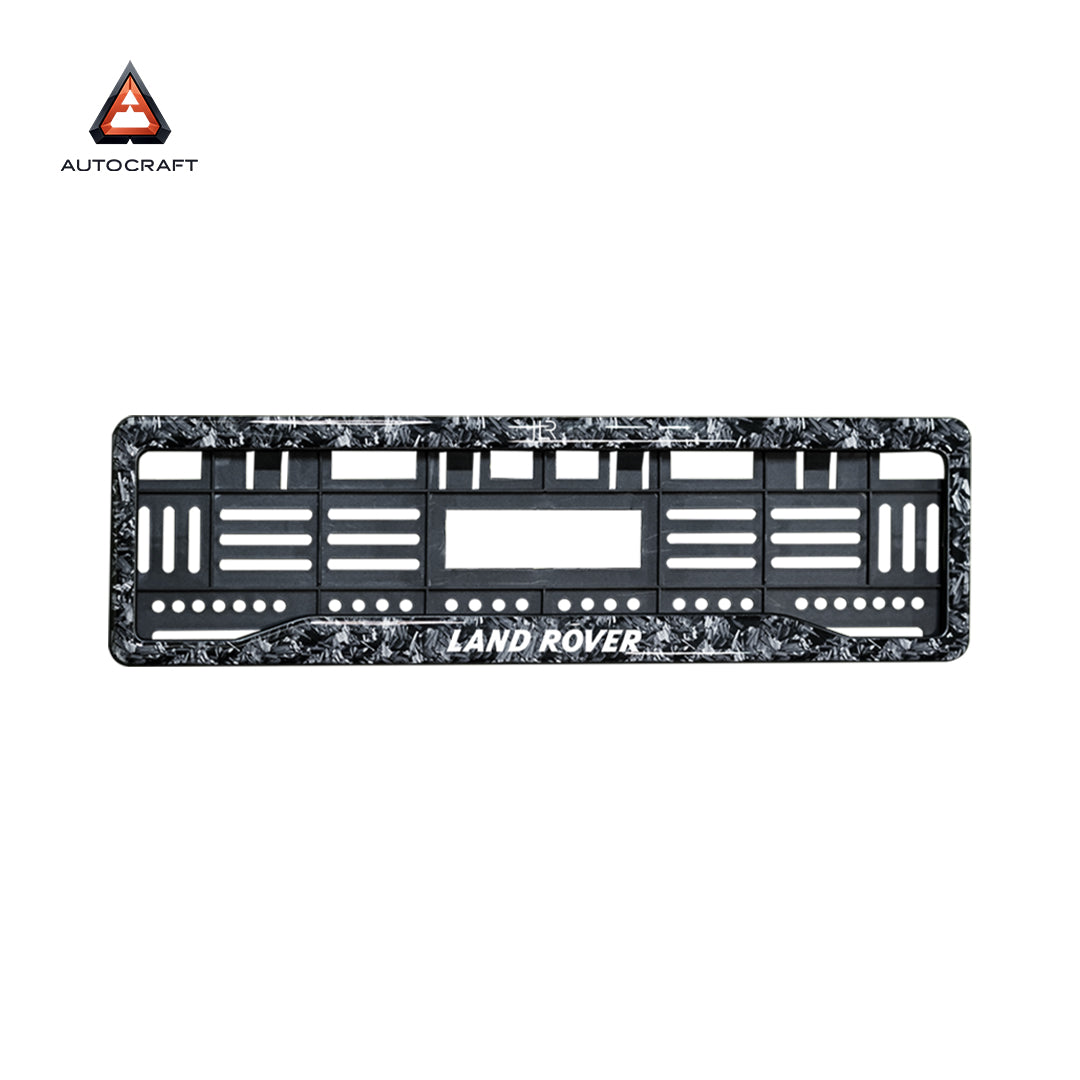 Car Number Plate Gel Frame - Land Rover - Forged Carbon HSRP number plate gel frame view 3