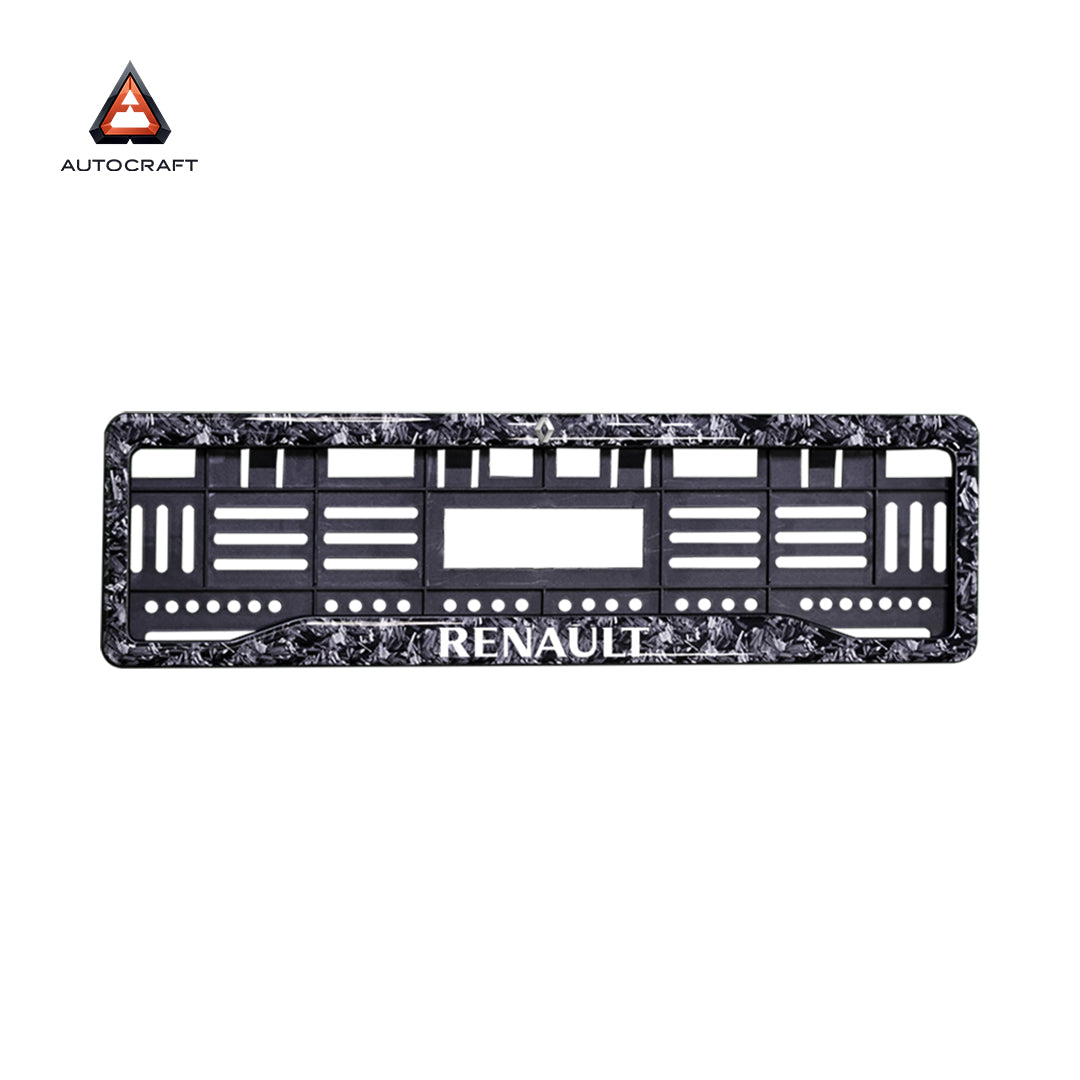 Car Number Plate Gel Frame - Renault - Forged Carbon HSRP number plate gel frame view 3