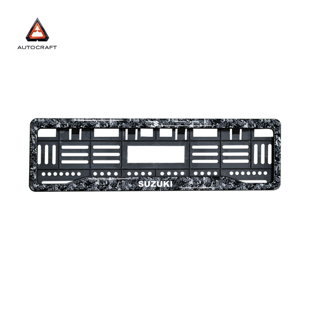 Car Number Plate Gel Frame - Suzuki - Forged Carbon HSRP number plate gel frame view 3