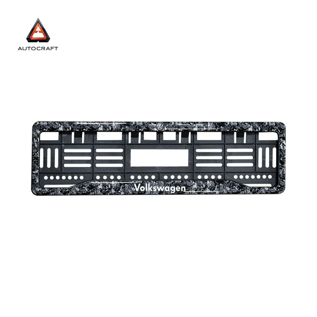Car Number Plate Gel Frame - Volkswagen - Forged Carbon HSRP number plate gel frame view 2