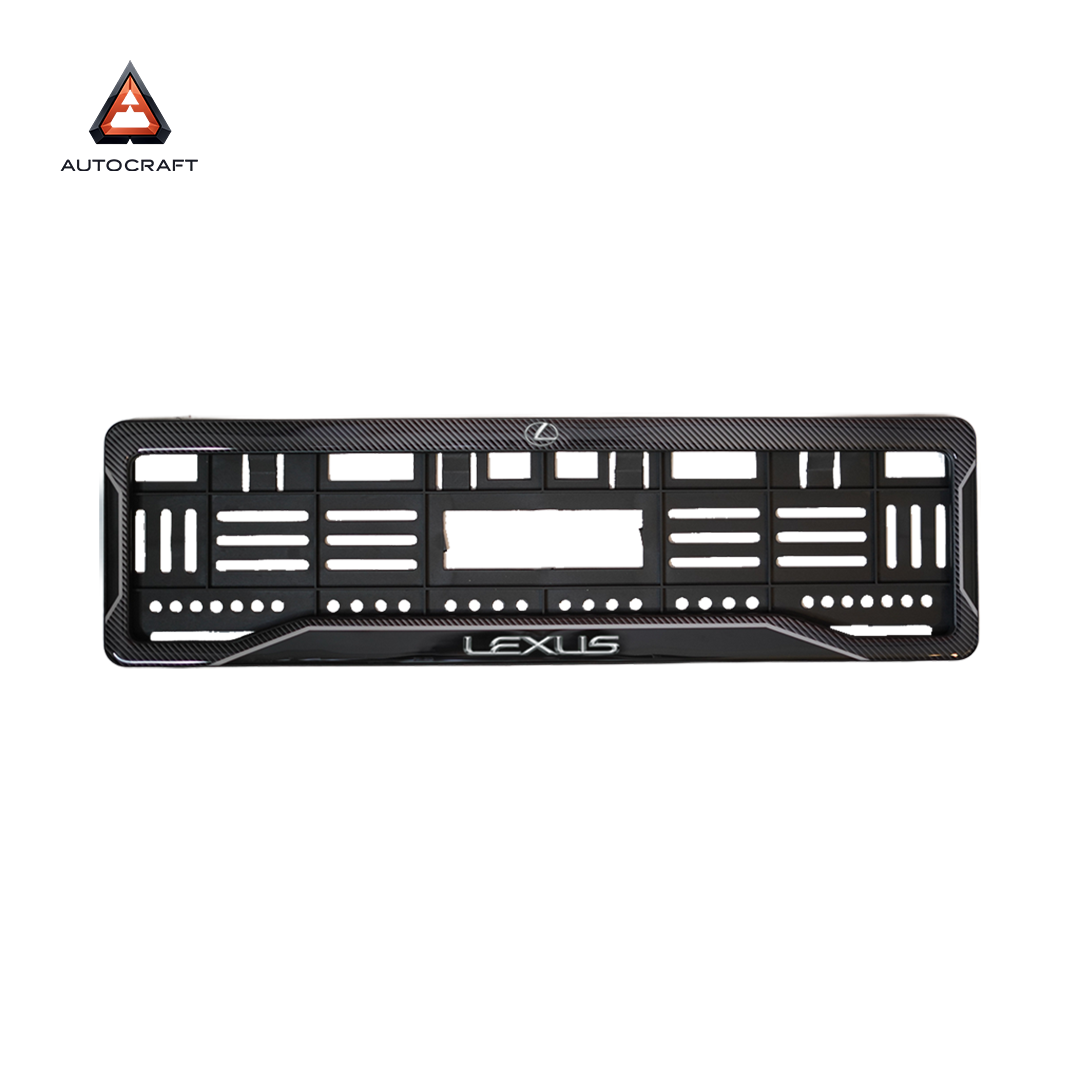 Car Number Plate Gel Frame - Lexus - Black Dash HSRP number plate gel frame view 3