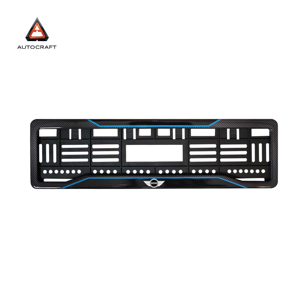 Car Number Plate Gel Frame - Mini Cooper - Blue Line