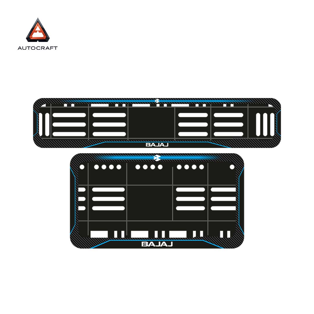Bike Number Plate Gel Frame - Bajaj - Blue Line