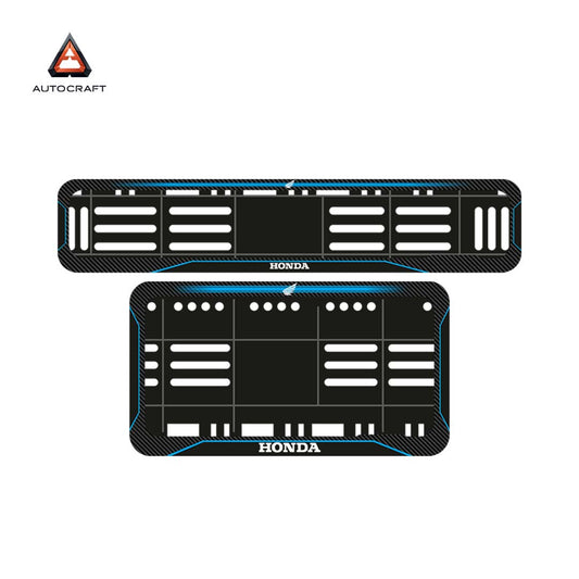 Bike Number Plate Gel Frame - Honda - Blue Line (Front and Back Set)