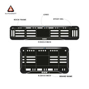 Bike Number Plate Gel Frame - BMW - Black with White Lines (Front and Back Set)