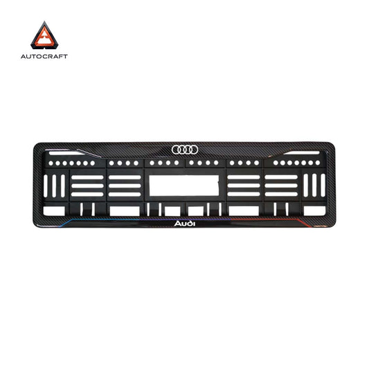 Car Number Plate Gel Frame - Audi - Blue and Red Line