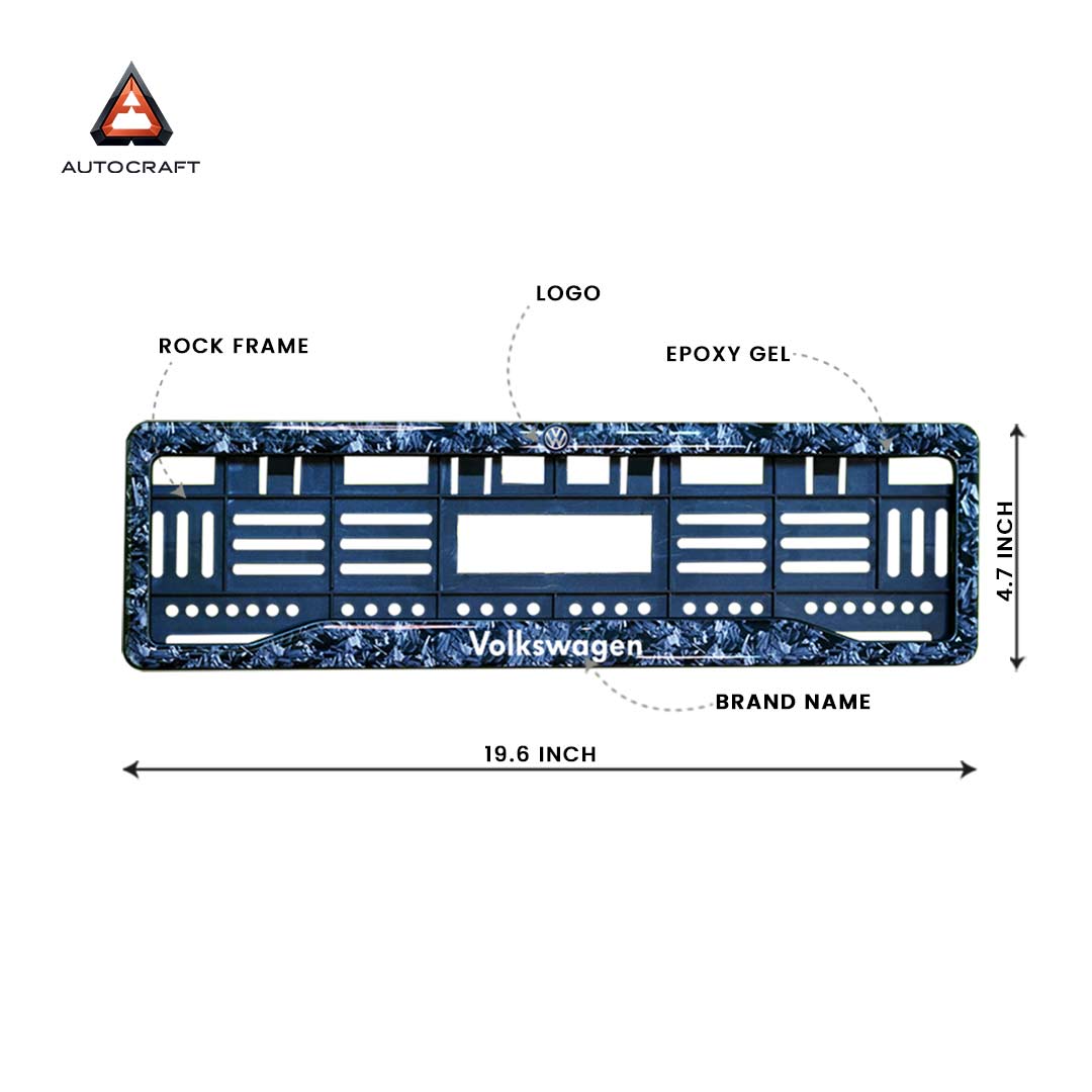 Car Number Plate Gel Frame - Volkswagen - Forged Carbon