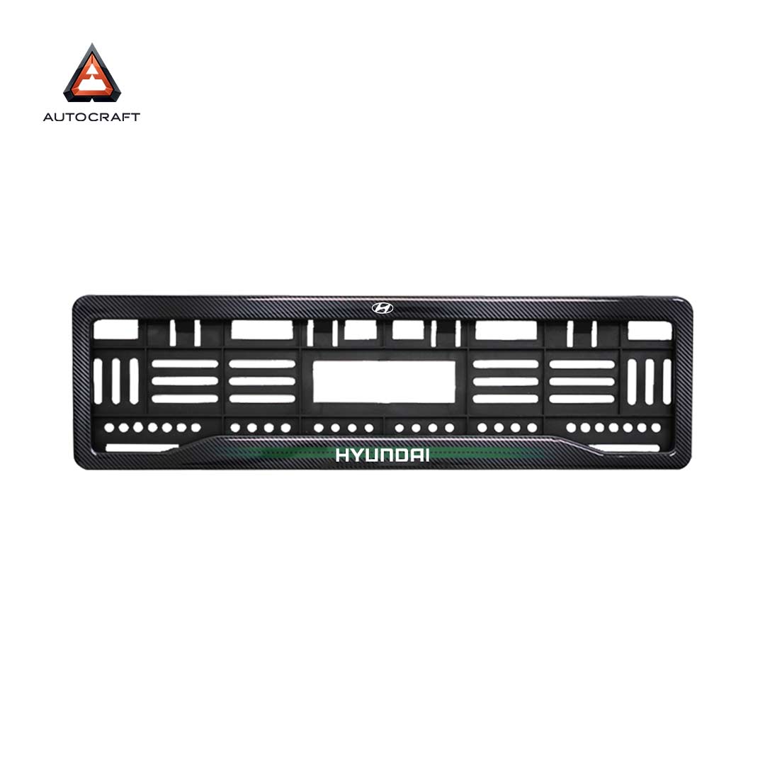 Car Number Plate Gel Frame - Hyundai - Green Line HSRP number plate gel frame view 3