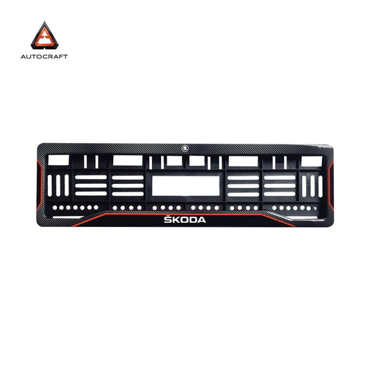 Car Number Plate Gel Frame - Skoda - Red Line