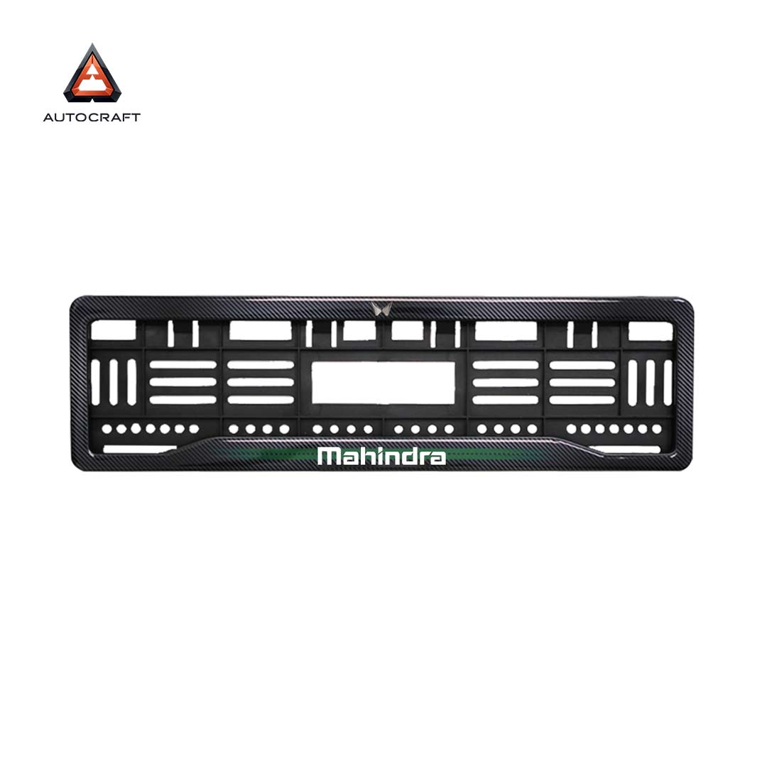 Car Number Plate Gel Frame - Mahindra - Green Line HSRP number plate gel frame view 3