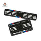 Bike Number Plate Gel Frame - Jawa - Red & Blue Racing Stripes (Front and Back Set)