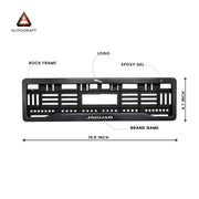 Car Number Plate Gel Frame - Jaguar Logo - Black Plain