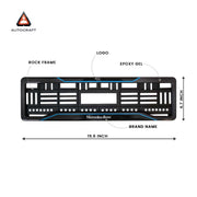 Car Number Plate Gel Frame - Benz - Blue Line