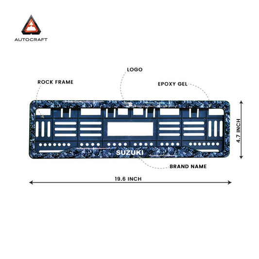 Car Number Plate Gel Frame - Suzuki - Forged Carbon