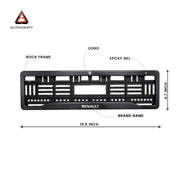 Car Number Plate Gel Frame - Renault -  Black Plain