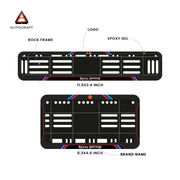 Bike Number Plate Gel Frame - Royal Enfield - Red & Blue Lines