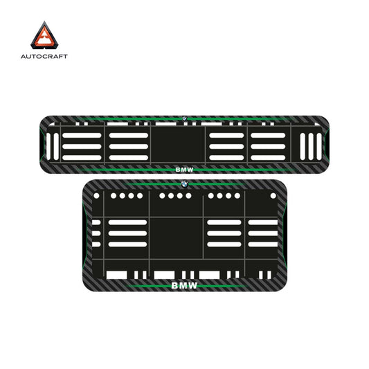 Bike Number Plate Gel Frame - BMW - Green Line (Front and Back Set)