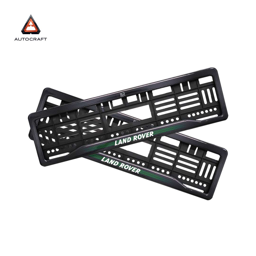 Car Number Plate Gel Frame - Land Rover - Green HSRP number plate gel frame view 1