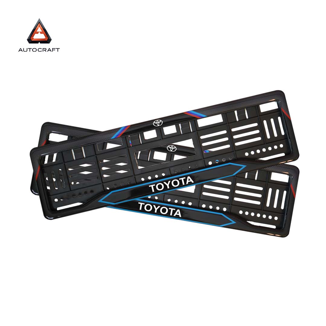 Car Number Plate Gel Frame - Toyota - Red and Blue Line