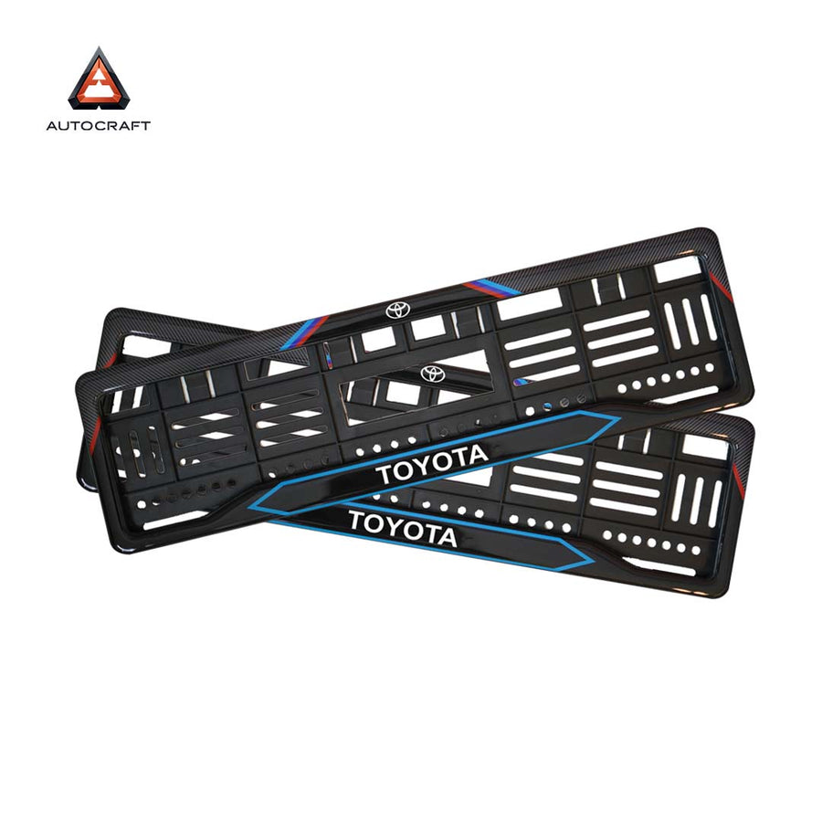 Car Number Plate Gel Frame - Toyota - Red and Blue Line