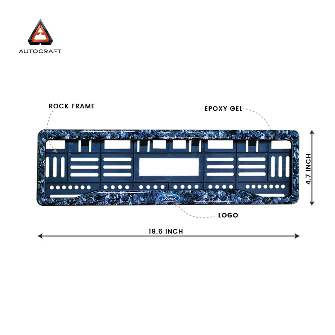 Car Number Plate Gel Frame - Ford - Forged Carbon