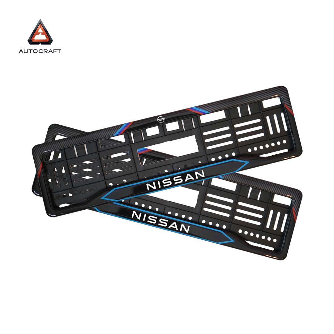 Car Number Plate Gel Frame - Nissan - Red and Blue