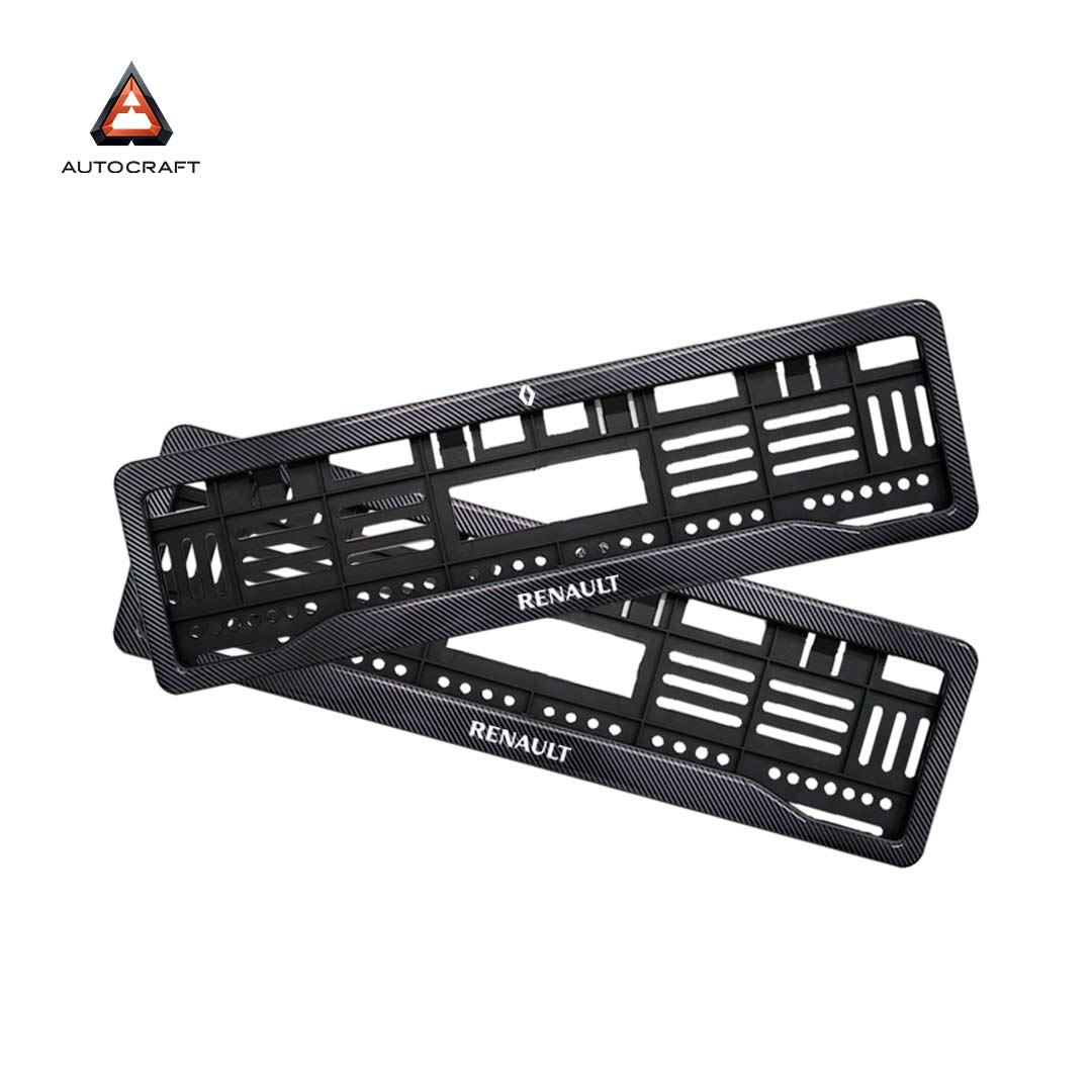 Car Number Plate Gel Frame - Renault -  Black Plain