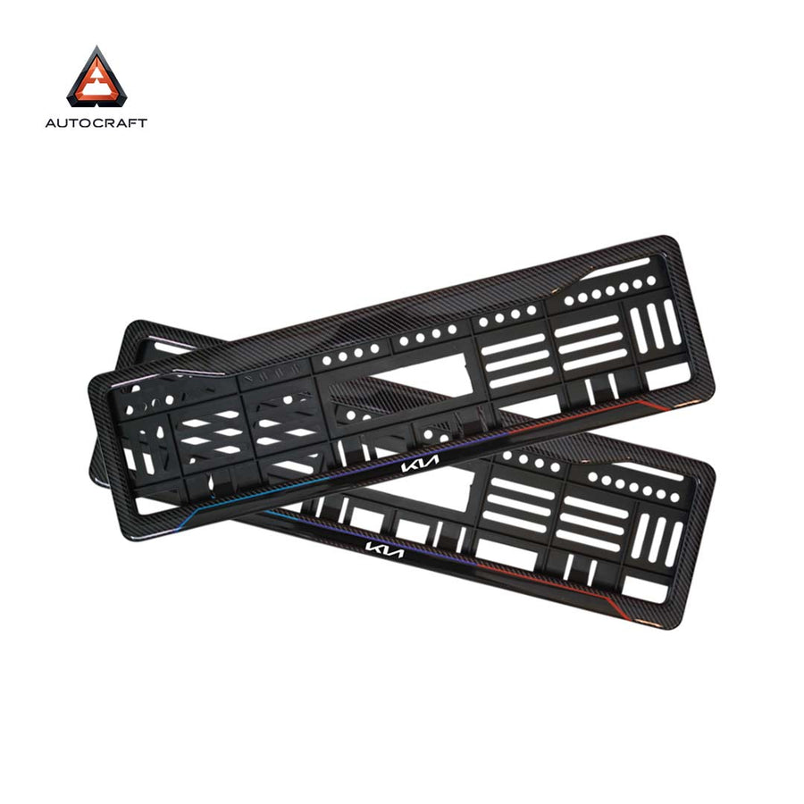 Car Number Plate Gel Frame - KIA - Blue and Red Line