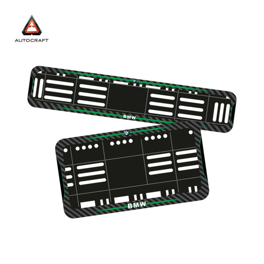 Bike Number Plate Gel Frame - BMW - Green Line (Front and Back Set)