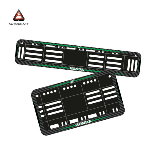 Bike Number Plate Gel Frame - Honda - Green Line (Front and Back Set)
