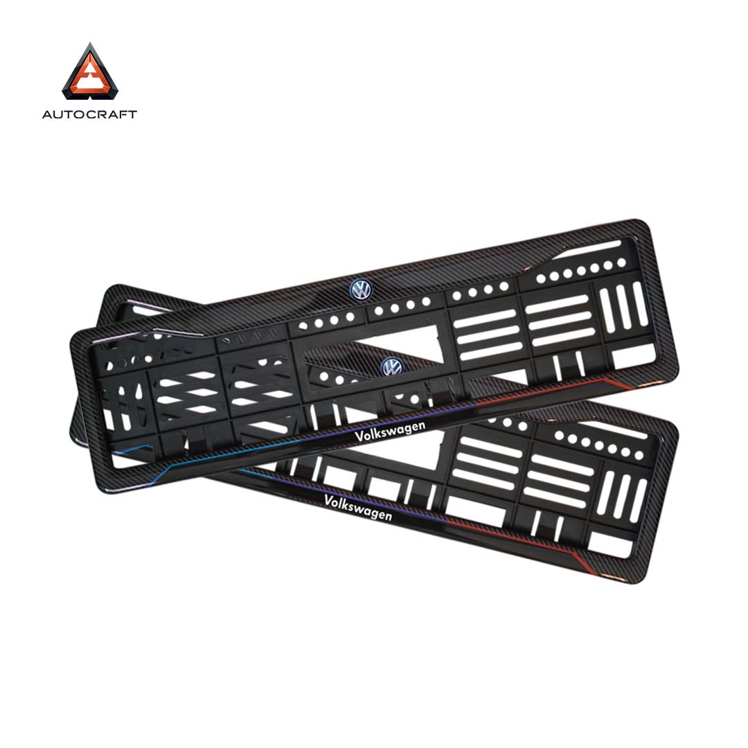 Car Number Plate Gel Frame - Volkswagen - Red and Blue Line