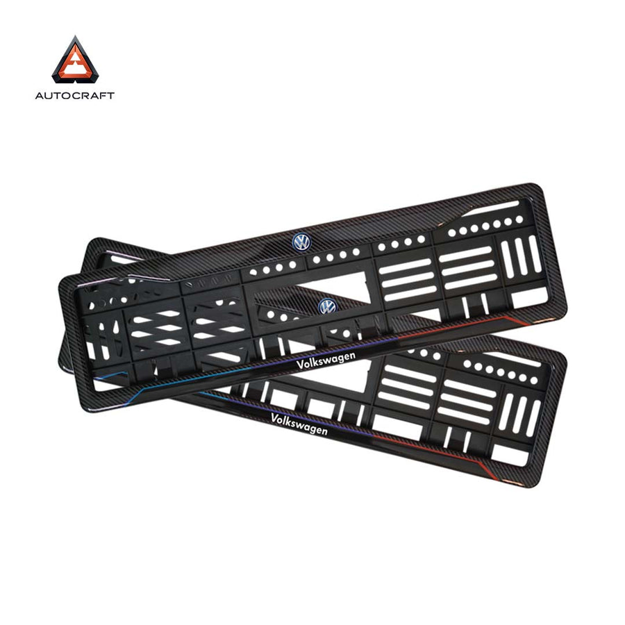 Car Number Plate Gel Frame - Volkswagen - Red and Blue Line