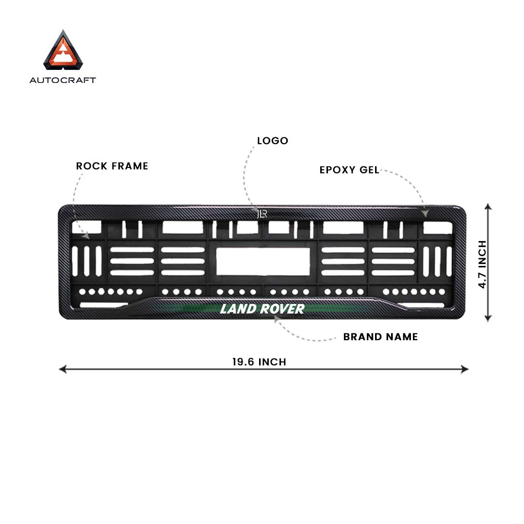Car Number Plate Gel Frame - Land Rover - Green