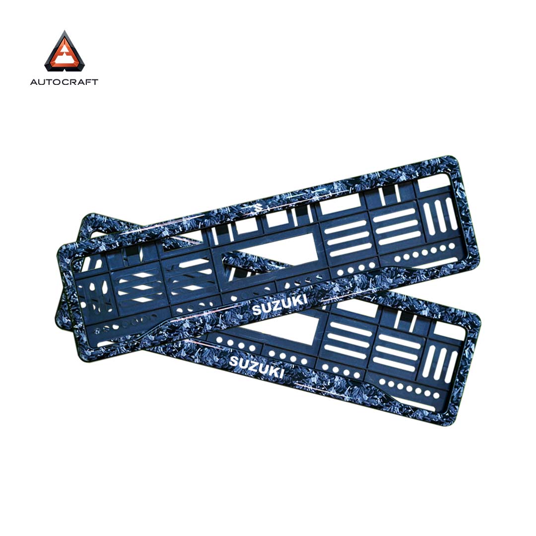Car Number Plate Gel Frame - Suzuki - Forged Carbon HSRP number plate gel frame view 1