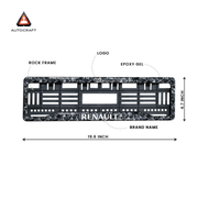 Car Number Plate Gel Frame - Renault - Forged Carbon thumbnail