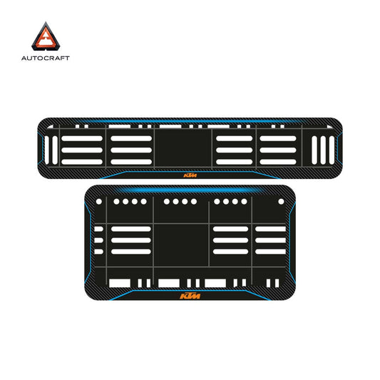 Bike Number Plate Gel Frame - KTM - Blue Line (Front and Back Set)