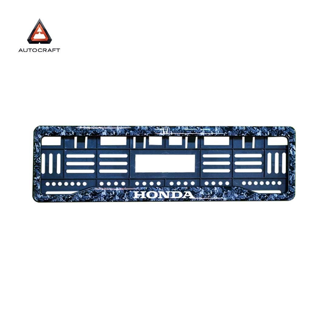 Car Number Plate Gel Frame - Honda - Forged Carbon HSRP number plate gel frame view 3
