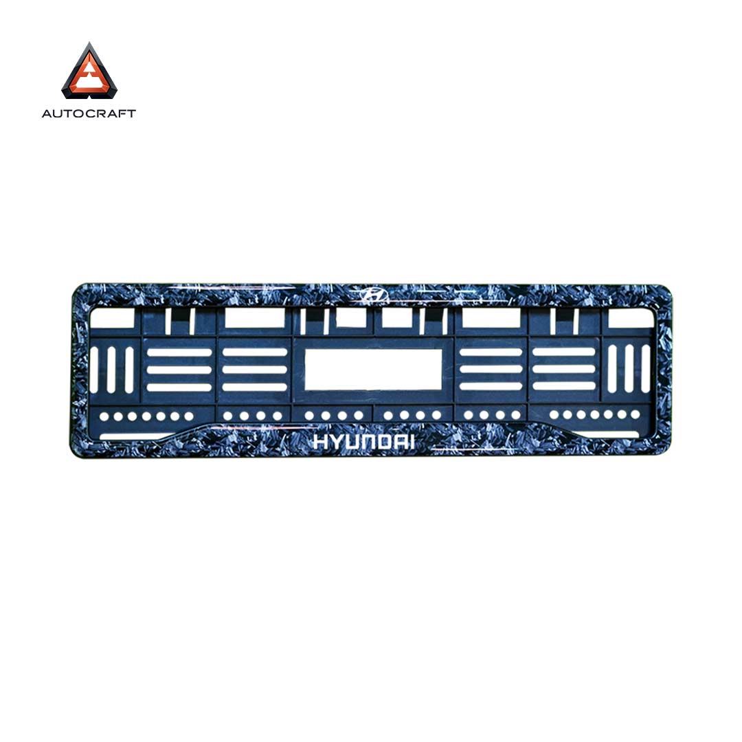 Car Number Plate Gel Frame - Hyundai - Forged Carbon HSRP number plate gel frame view 3