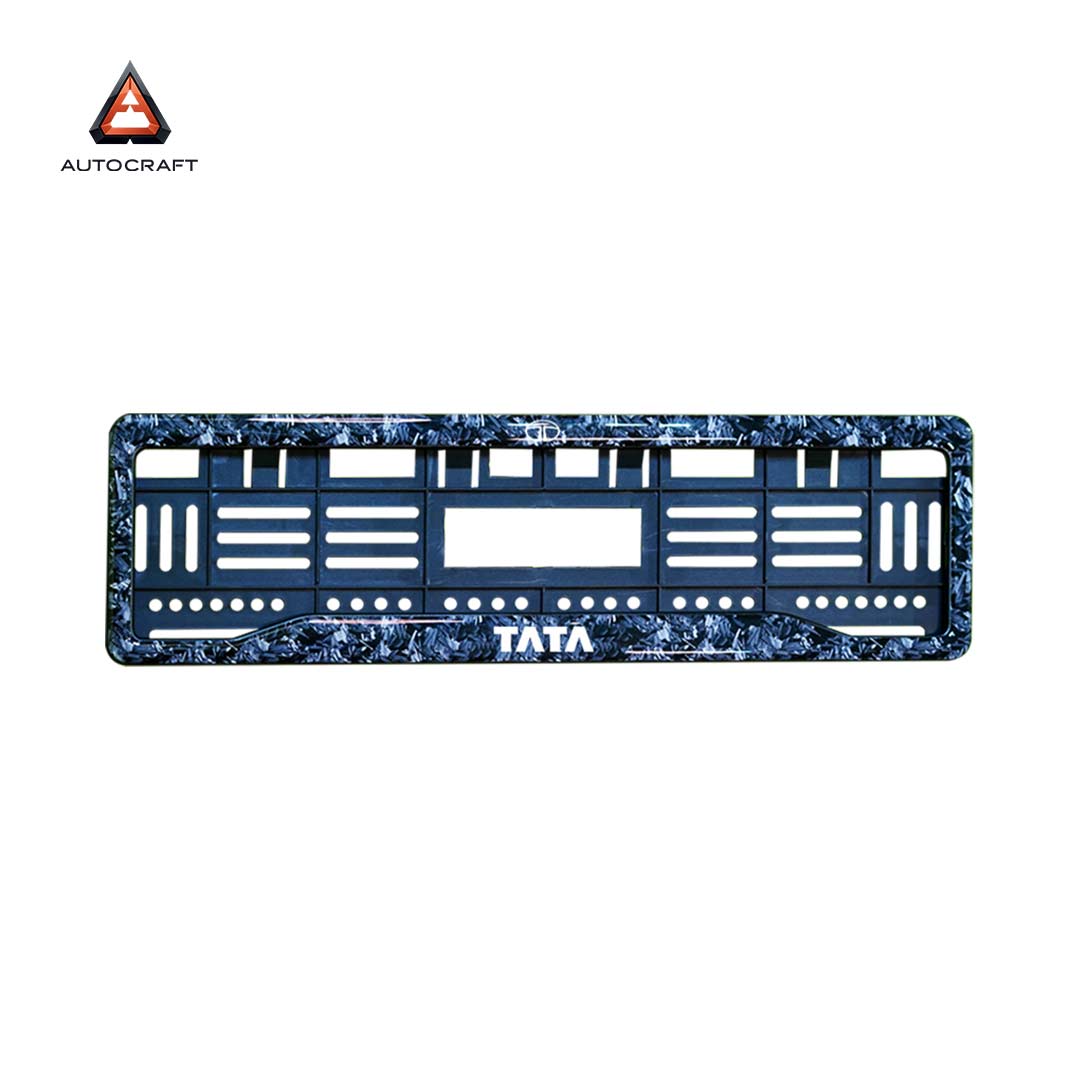 Car Number Plate Gel Frame - TATA - Forged Carbon HSRP number plate gel frame view 3