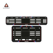 Bike Number Plate Gel Frame - Ducati - Red & Blue Lines (Front and Back Set)