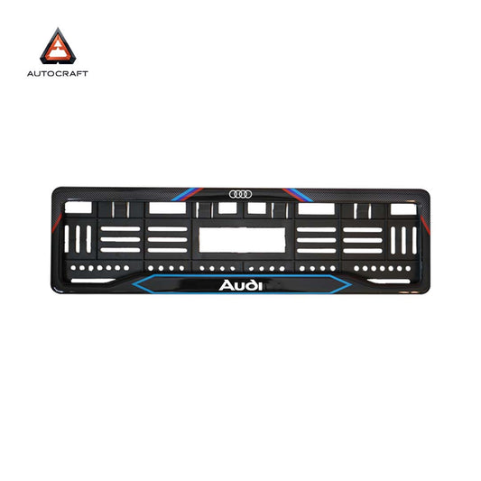 Car Number Plate Gel Frame - Audi - Red and Blue