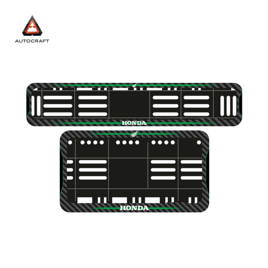 Bike Number Plate Gel Frame - Honda - Green Line (Front and Back Set)