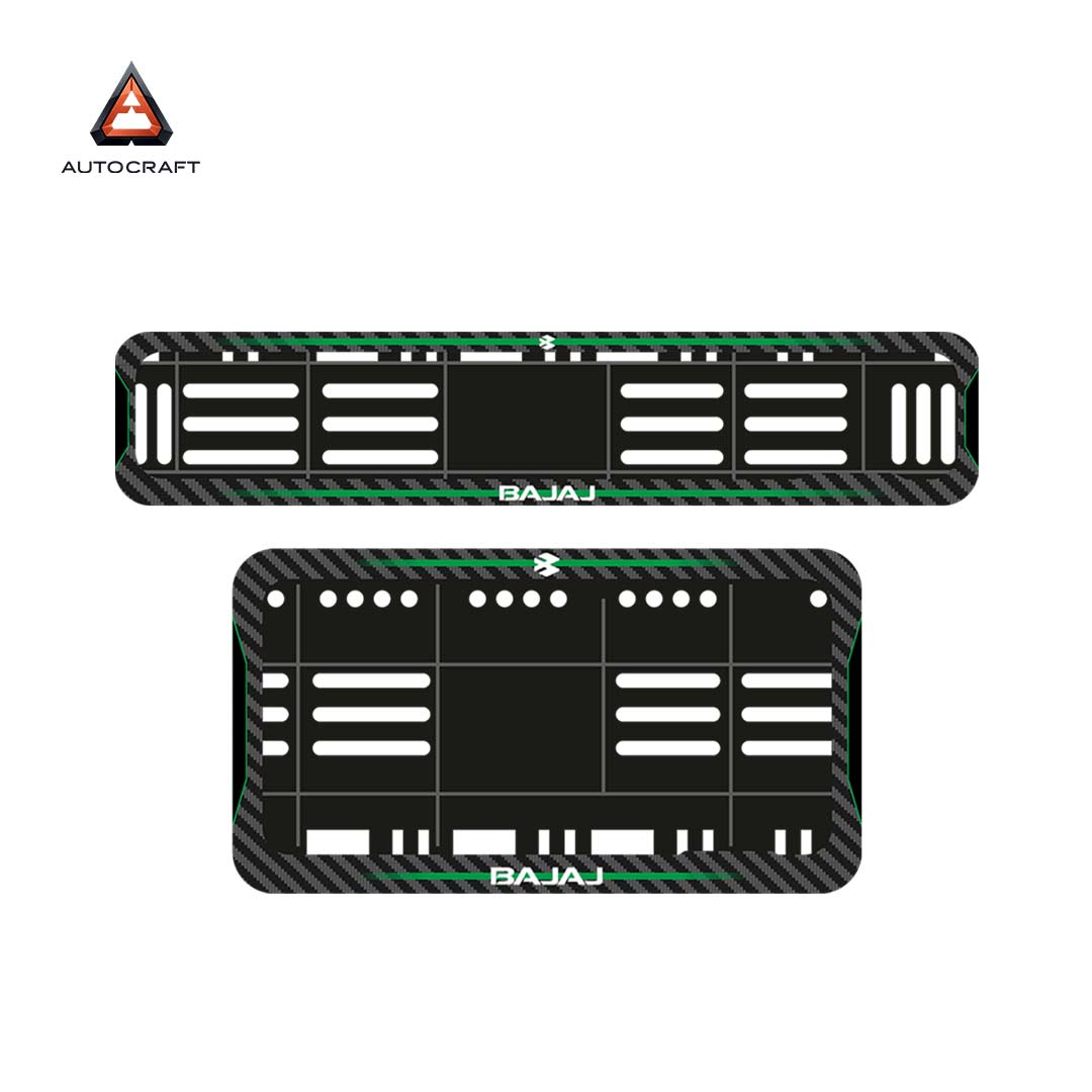 Bike Number Plate Gel Frame - Bajaj - Green Line