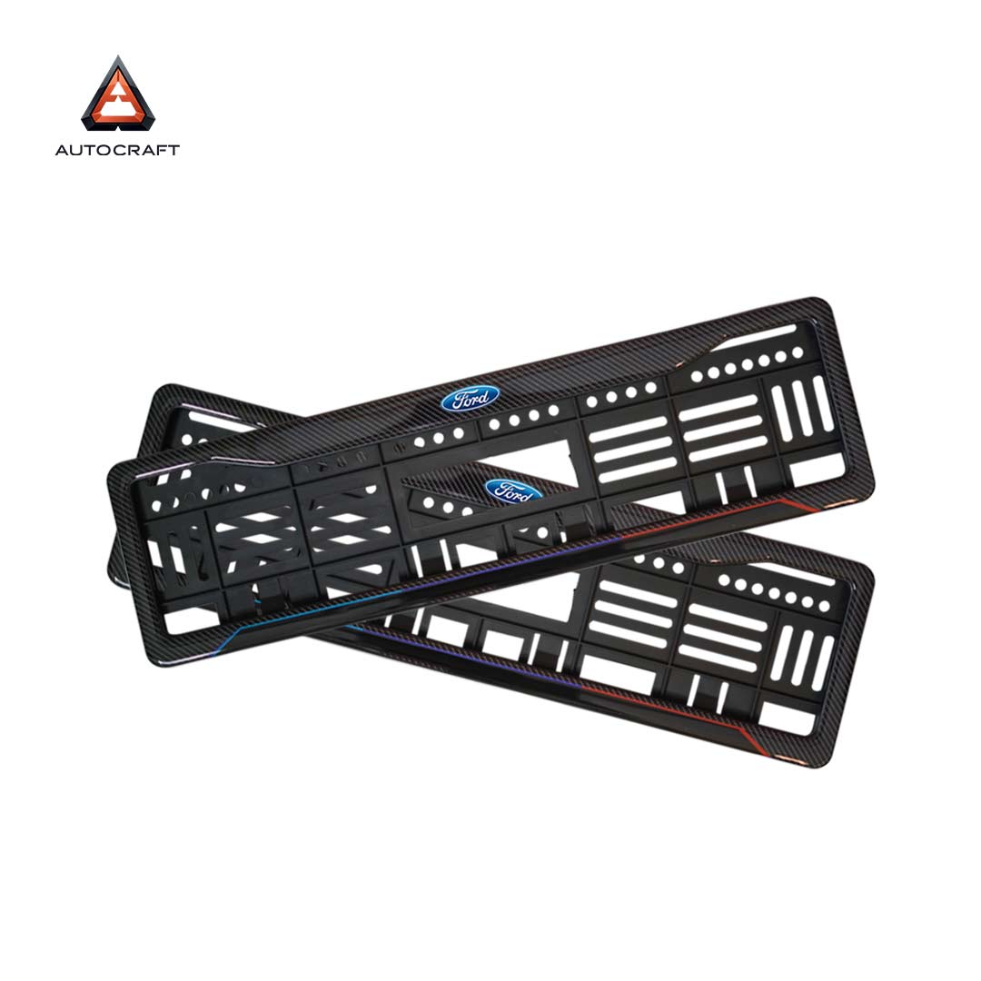 Car Number Plate Gel Frame - Ford - Blue and Red Line HSRP number plate gel frame view 1