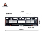 Car Number Plate Gel Frame - Suzuki - Red Line