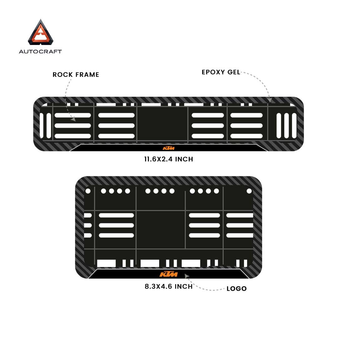 Bike Number Plate Gel Frame - KTM - Black Pattern