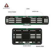 Bike Number Plate Gel Frame - Kawasaki - Green Line (Front and Back Set)